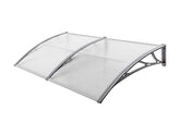 Copertină ECO de ușă 240x100cm marchiză adăpost acoperiș gri-transparent